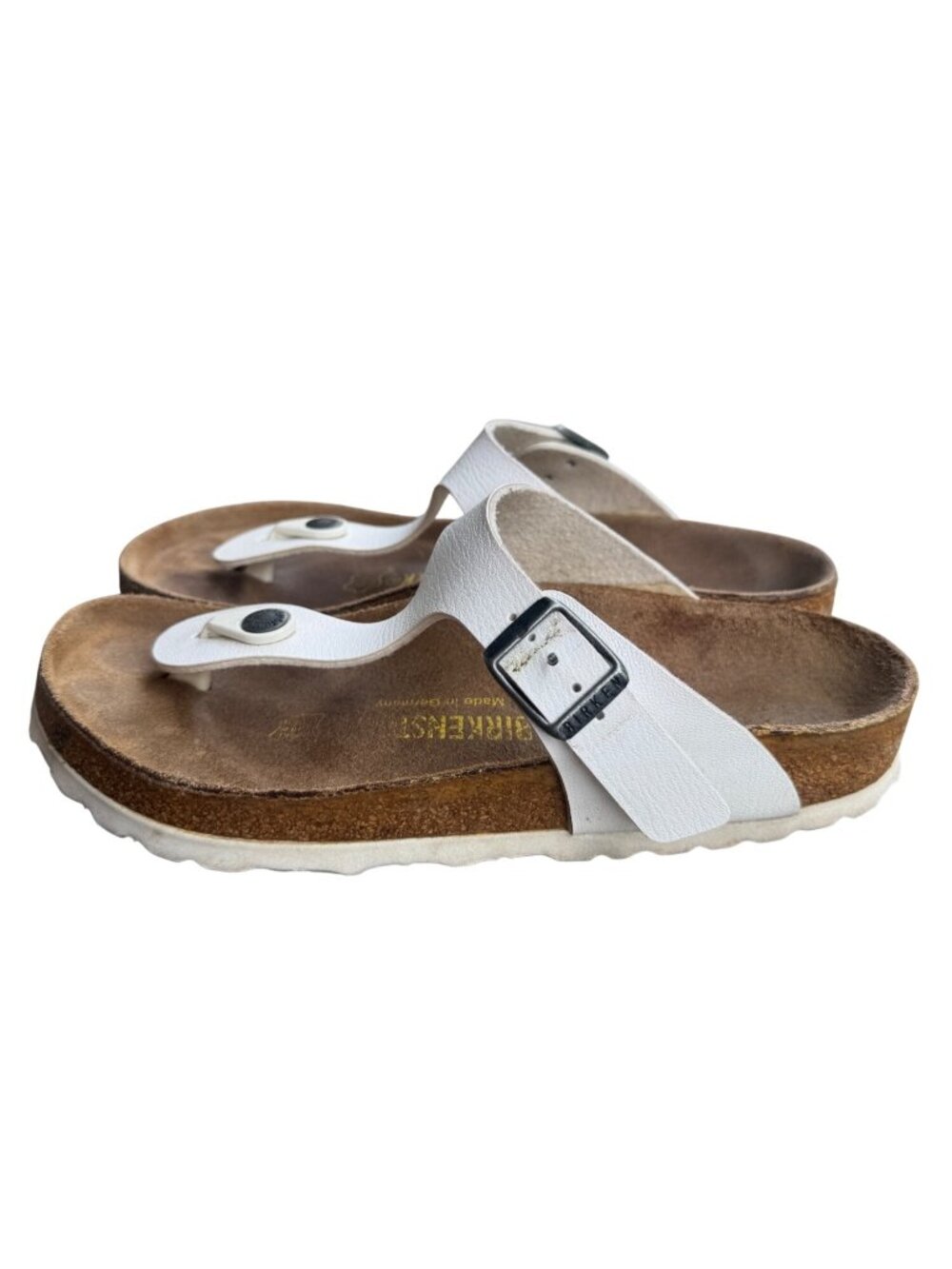 Birkenstock Gizeh White Thong Sandals Women EU 36 US 5 Cork Footbed - Picture 8 of 14